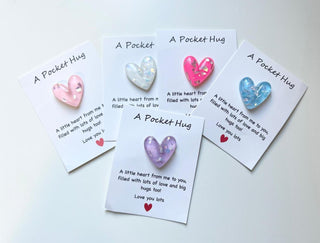 Pocket Hug , Postal Hug, Long distance gift, Red heart card , miss you gift, love you gift, valentines day gift, birthday gift, pocket gift