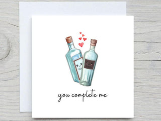 Anniversary card, You complete me,  romantic card, i love you , valentines day card, anniversary card, for partner, wife, husband,