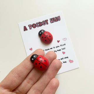 Valentines day Pocket Hug, Postal Hug, Long distance gift, Cute Ladybug , Romantic postal gift, birthday gift, pocket gift, hug gift
