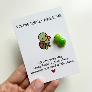 Pocket Hug , Postal Hug, Long distance gift, Cute turtle card, miss you gift, love you gift, turtley awesome, birthday gift, pocket gift