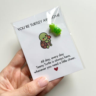 Pocket Hug , Postal Hug, Long distance gift, Cute turtle card, miss you gift, love you gift, turtley awesome, birthday gift, pocket gift