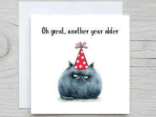 Birthday Card from grumpy cat, Funny Birthday card, Happy Birthday card, Another year older, card from cat, rude birthday card, custom gift