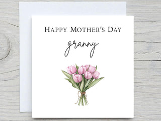Mothers Day Card, To Mom card, Tulips Flowers Card, for granny card, mothers day gift, grandma card, custom card
