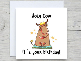 Funny Cow Birthday Card, Cow card, Happy Birthday card, Holy Cow  birthday card, Custom birthday card