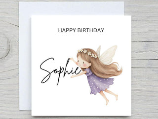 Personalised Name Birthday card, Fairy card, for Granddaughter, For Daughter, Baby girl birthday, Custom Fairy card, fairy birthday