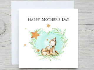 Mothers Day Card, To Mom card, Deer Card, for mom card, mothers day gift, grandma card, custom card