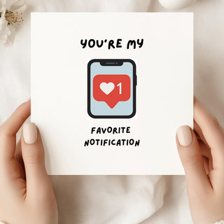 Romantic Couples Card  Youre My Favorite Notification  Cute Tech-Inspired Love Card  Personalized Boyfriend girlfriend Card, anniversary