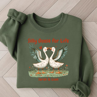 Custom Goose Tshirt, Personalised Name Tee, Silly goose for life, Gift for Girlfriend, Anniversary Gift, , Goose Lover Gift